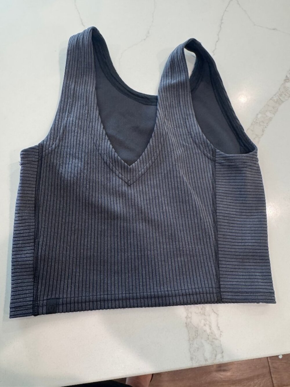 Lululemon Dark Gray Ribbed V Neck Bra Size 2